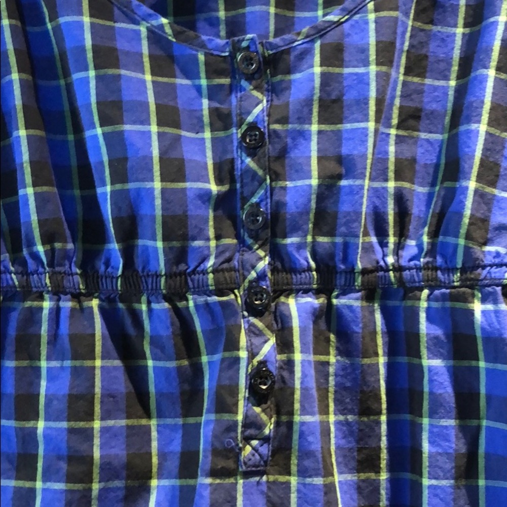 Empyre Blue Plaid Spaghetti Strap Tank Top - Picture 2 of 4